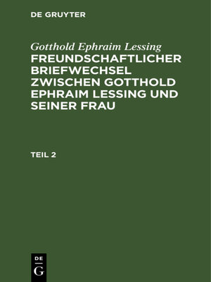 cover image of Gotthold Ephraim Lessing